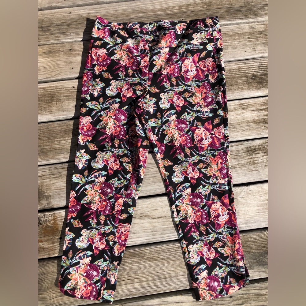 Soft Surroundings Floral Slim Ankle Pants Women’s Size PXL